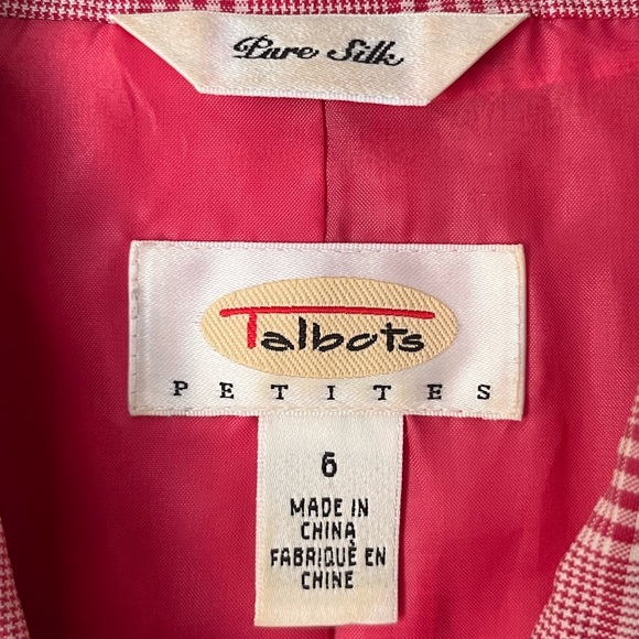 vintage talbots short sleeve plaid blazer - Picture 2 of 6